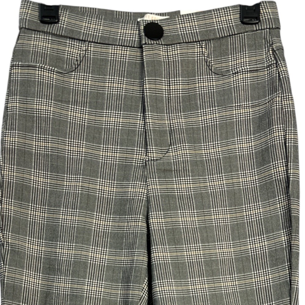 Elite Collection Gray Black Plaid Skinny Trousers Size L Preppy Business Casual - Picture 7 of 10